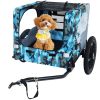 Outdoor Heavy Duty Collapsible Pet Bike Trailer with 16-Inch All-Terrain Wheels & Universal Hitch – Foldable Dog/Cargo Carrier Cart for Bicycles, blue